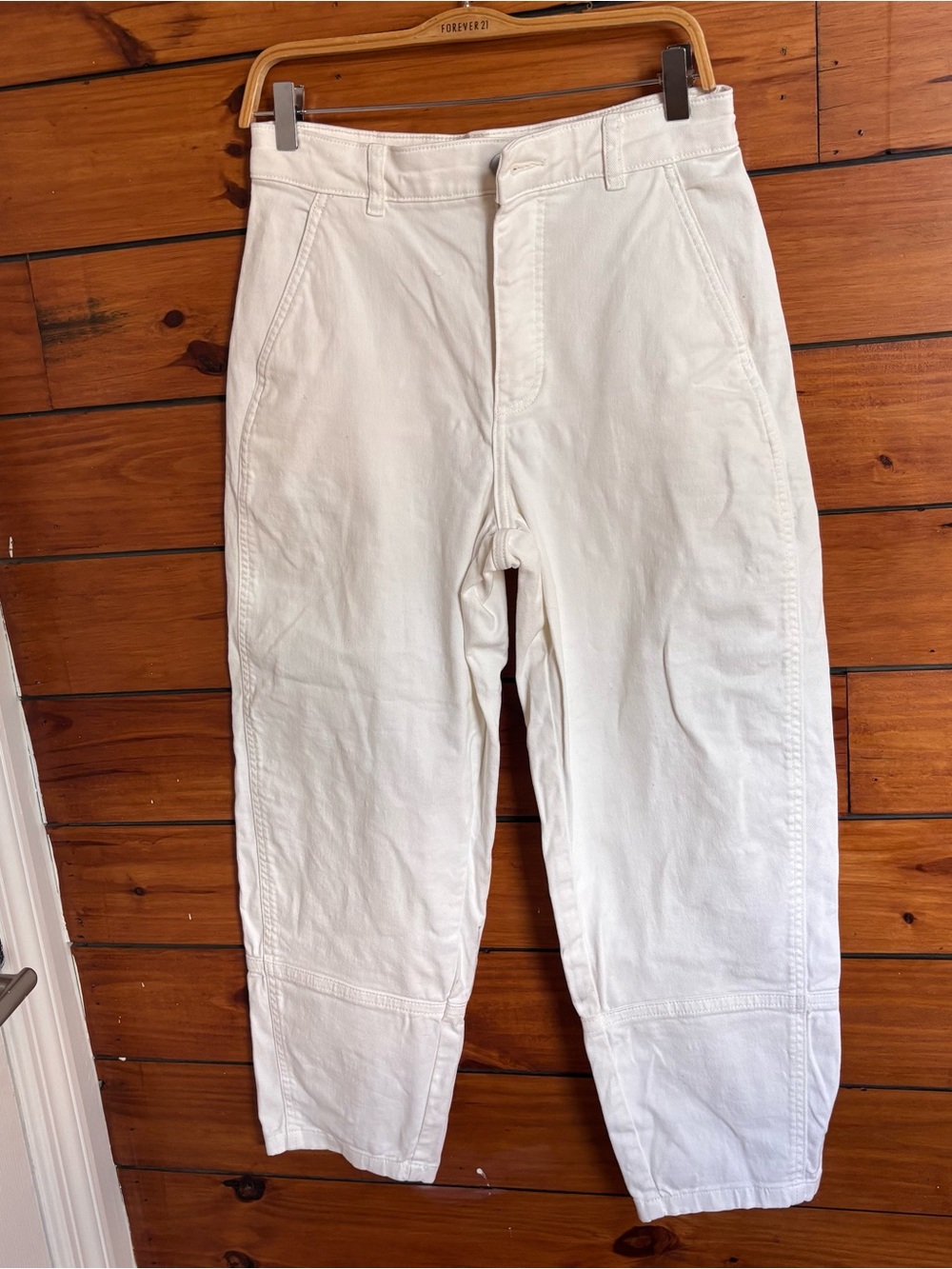 Everlane Utility Barrel Jeans Womens 6 White Organic Cotton High Waist Pants